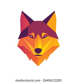 Geometric Wolf Head Low Poly Animal Design Illustration
