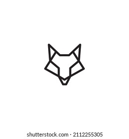 Geometric wolf head for tatoo or logo design