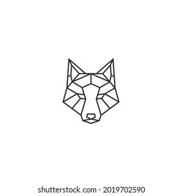 ilustración de vector de cabeza de lobo geométrico
