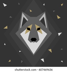 Geometric wolf illustration