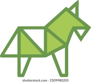 Ilustração de lobo geométrico - design de vetor monocromático