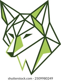 Ilustración geométrica del lobo - diseño monocromático del Vector