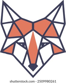 Geometric Wolf Illustration - Monochromatic Vector Design