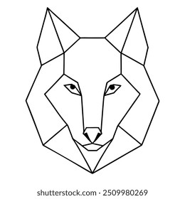 Ilustración geométrica del lobo - diseño monocromático del Vector