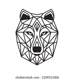 Geometric wolf logo design element