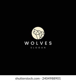 Geometric wolf logo icon design