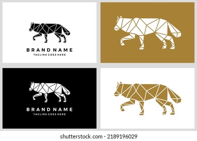 Geometric wolf logo icon vector illustration