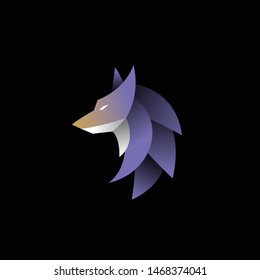 geometric wolf logo. modern icon, template design