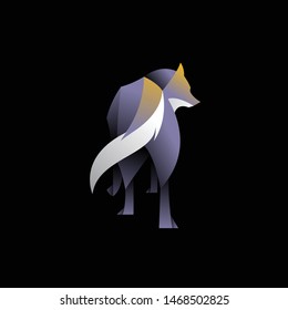 geometric wolf logo. modern icon, template design