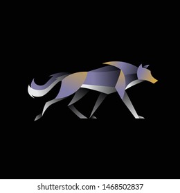 geometric wolf logo. modern icon, template design