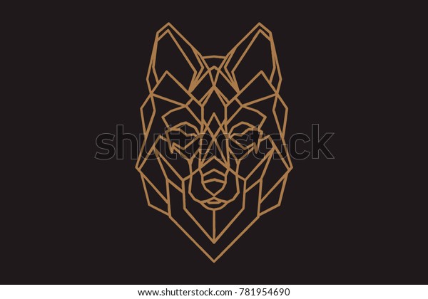 Geometric Wolf Logo Sketch Tattoo Stock Vector (Royalty Free) 781954690