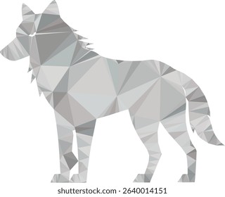 Geometric wolf silhouette illustration isolated on white background design for creative projects.
