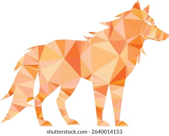 Geometric wolf silhouette illustration isolated on white background design for creative projects.