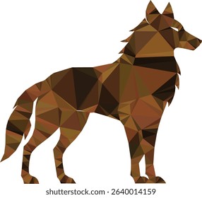 Geometric wolf silhouette illustration isolated on white background design for creative projects.