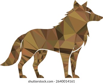 Geometric wolf silhouette illustration isolated on white background design for creative projects.