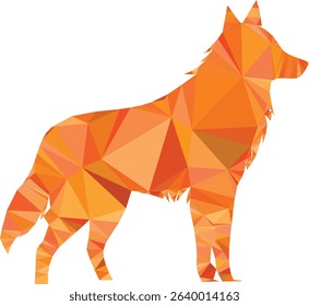 Geometric wolf silhouette illustration isolated on white background design for creative projects.