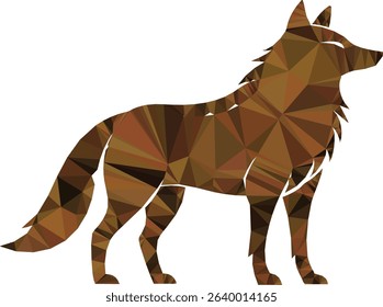 Geometric wolf silhouette illustration isolated on white background design for creative projects.