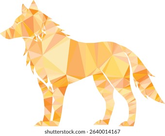 Geometric wolf silhouette illustration isolated on white background design for creative projects.