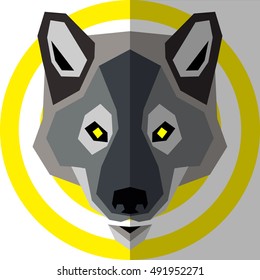 geometric wolf, vector illustration