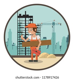 Geometric worker cartoons