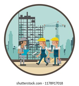 Geometric workers cartoons