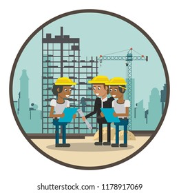 Geometric workers cartoons