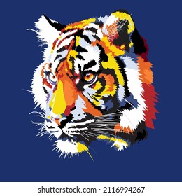 Geométrica, WPAP Vector ilustración de tigre. Diseño gráfico poligonal animal.