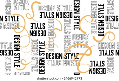 Geometric writing design style slogan brush line font pattern background abstract texture art print design 