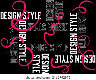 Geometric writing design style slogan brush line font pattern background abstract texture art print design 