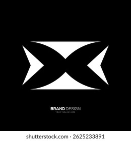 Geometric X Letter Logo with Negative Space for Branding