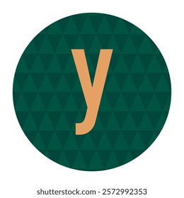 Geometric y Design in Green Circle with Triangle Pattern, Minimal Vector Art