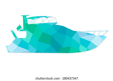 Geometric yacht. Vector illustration