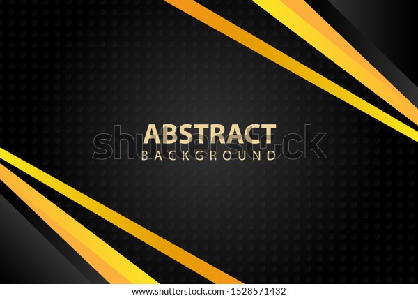 Geometric Yellow Black Background Stock Vector (Royalty Free ...