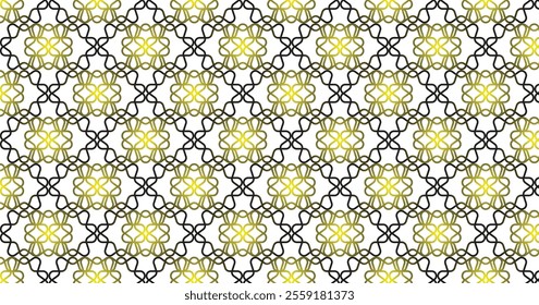 Geometric yellow black Colorful seamless pattern ornament for textile, design and backgrounds motif fabric Islamic pattern background