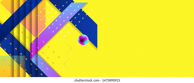 Geometric yellow and blue abstract background dark banner with a trend gradient business template design modern minimalistic