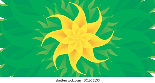 Geometric yellow flower texture - Abstract background