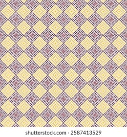 Geometric yellow grid. Traditional pattern