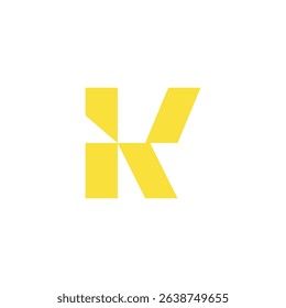 Geometric Yellow Letter K Logo