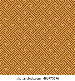 Geometric yellow texture with black background. Geometric maze. Vector maze. Vector texture. Seamless.
