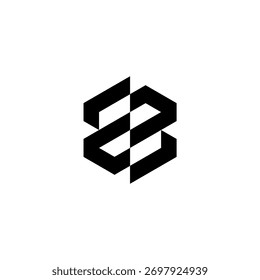 Geometric 'Z' structure with depth perception. Perfect for architectural firms, engineering, or modular system developers.