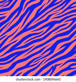 Geometric zebra print in 80’s style. Vector seamless pattern