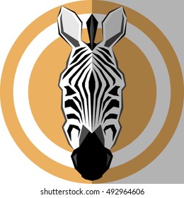 geometric zebra, vector illustration