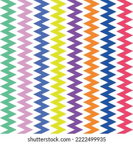 Geométrica Zig Zag Line Neon Color Vector Patrón de fondo de moda sin problemas