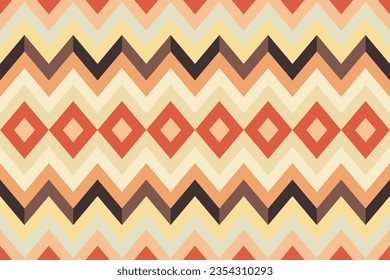Geometric Zigzag Pattern in Autumn Pastel Colors Vibrant Seasonal Abstractions Illustration