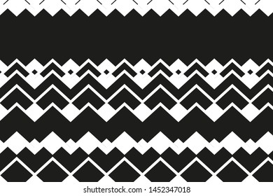 Geometric zigzag pattern with lines, squares, checks in traditional ethnic style VEctor illustration
