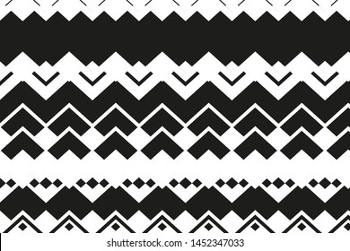 Geometric zigzag pattern with lines, squares, checks in traditional ethnic style VEctor illustration
