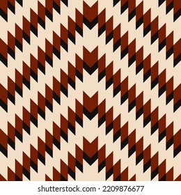 Geometric Zigzag Pattern. Vector Aztec Navajo Red-white Color Chevron Triangle Zigzag Shape Seamless Pattern Background. Use For Fabric, Textile, Interior Decoration Elements, Upholstery, Wrapping.