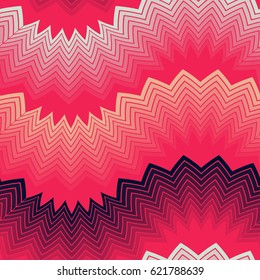 geometric zigzag ripples seamless pattern in red shades