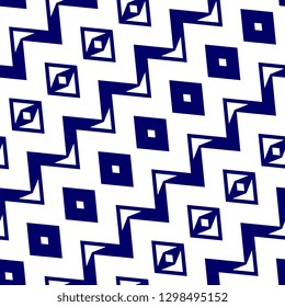 Geometric zigzag seamless pattern with abstract tile lines background for fashion textile print arabic, chinese, and japanese style.