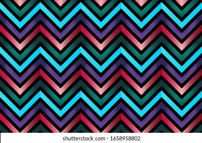 Geometric zigzag texture, repeating linear abstract pattern Vector. colorful gradient zig zag pattern for backgrounds. bright and colorful made of zig zag stripes